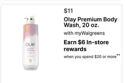 Walgreens Olay Premium Body Wash, 20 oz offer