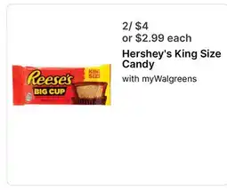 Walgreens Hershey's King Size Candy offer