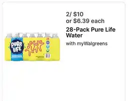 Walgreens 28-Pack Pure Life Water offer