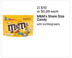 Walgreens M&M's Share Size Candy offer