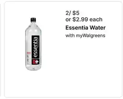 Walgreens Essentia Water offer