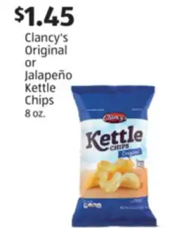 Aldi Clancy's Original or Jalapeño Kettle Chips offer