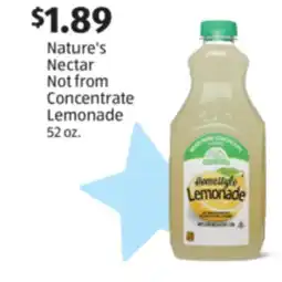 Aldi Nature's Nectar Not from Concentrate Lemonade offer