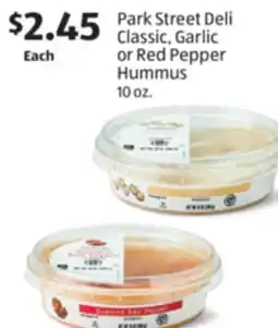 Aldi Park Street Deli Classic, Garlic or Red Pepper Hummus offer