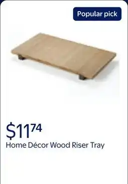 Walmart Home Décor Collection 8 x 15 Natural Wood Riser Decorative Tray offer