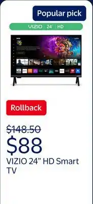 Walmart VIZIO 24 Class HD 720p LED Smart TV (VHD24M-08) offer