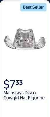 Walmart Mainstays Silver Disco Cowgirl Hat Decorative Figurine offer