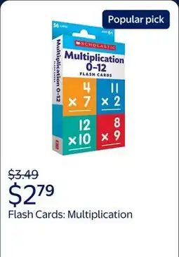 Walmart Flash Cards: Multiplication 0 - 12 (Other) offer