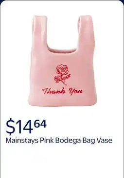 Walmart Mainstays Pink Bodega Shopping Bag Ceramic Vase offer