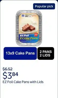 Walmart EZ Foil Cake Pans with Lids, 13 x 9 Inch, 2 Count offer