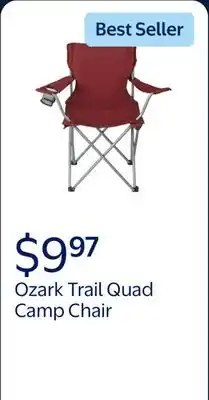 Walmart Ozark Trail Basic Quad Folding Camp Chair with Cup Holde offer