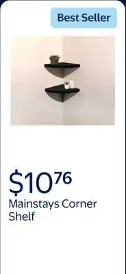 Walmart Mainstays Corner Shelf Black offer