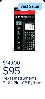 Walmart Texas Instruments TI-84 Plus CE Python Graphing Calculator offer