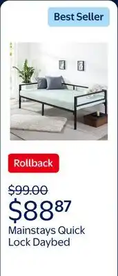 Walmart Mainstays Quick Lock Steel Support Indoor Daybed offer