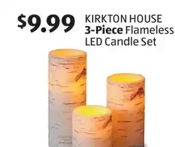 Aldi KIRKTON HOUSE 3-Piece Flameless LED Candle Set offer