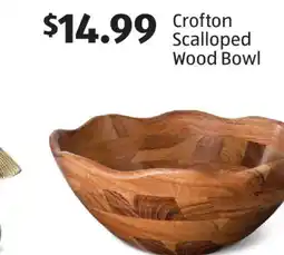 Aldi Crofton Scalloped Wood Bowl offer