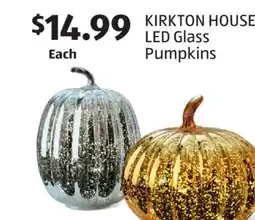 Aldi KIRKTON HOUSE LED Glass Pumpkins offer