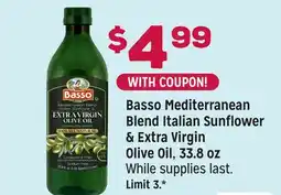 Grocery Outlet Basso Mediterranean Blend Italian Sunflower & Extra Virgin Olive Oil, 33.8 oz offer