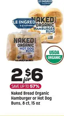 Grocery Outlet Naked Bread Organic Hamburger or Hot Dog Buns offer