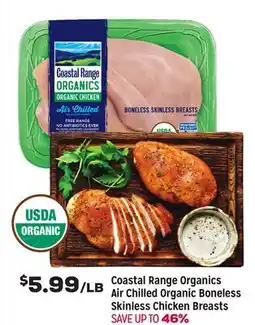 Grocery Outlet Coastal Range Organics Air Chilled Organic Boneless Skinless Chicken Breasts offer