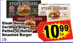 Superior Grocers Steak House Certified Angus Patties or Holten Smashed Burger offer