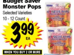 Superior Grocers Budget Saver Monster Pops offer