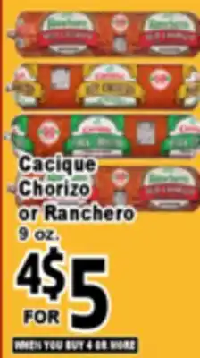 Superior Grocers Cacique Chorizo or Ranchero offer