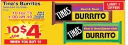 Superior Grocers Tina's Burritos offer