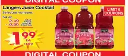 Superior Grocers Langers Juice Cocktail offer