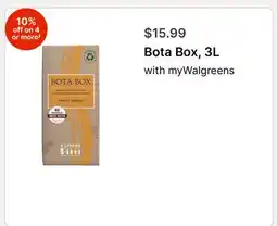 Walgreens Bota Box, 3L with myWalgreens offer
