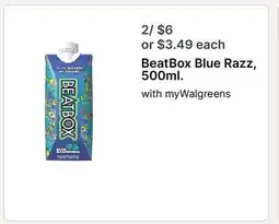 Walgreens BeatBox Blue Razz, 500ml offer