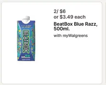 Walgreens BeatBox Blue Razz, 500ml offer