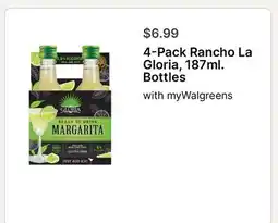 Walgreens 4-Pack Rancho La Gloria, 187ml. Bottles offer