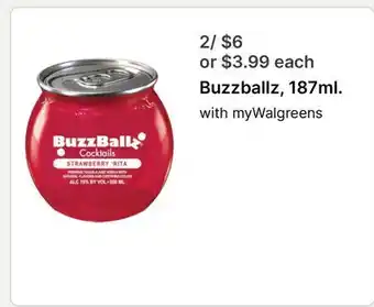 Walgreens Buzzballz, 187ml offer