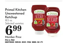 Pavilions Primal Kitchen Unsweetened Ketchup offer