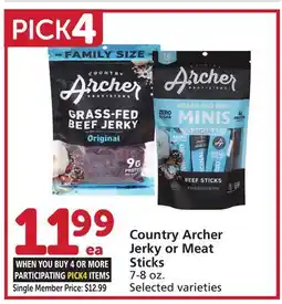 Vons Country Archer Jerky or Meat Sticks offer