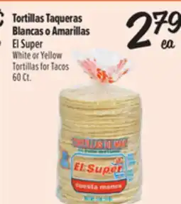 El Super Fresh El Super White or Yellow Tortillas for Tacos 60 Ct offer