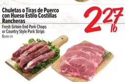 El Super Fresh Fresh Sirloin End Pork Chops or Country Style Pork Strips offer