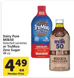 Vons Dairy Pure Milk50 Selected varieties or TruMoo Zero Sugar 48 oz offer