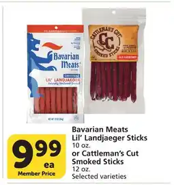 Vons Bavarian Meats Lil' Landjaeger Sticks 10 oz. or Cattleman's Cut Smoked Sticks 12 oz offer