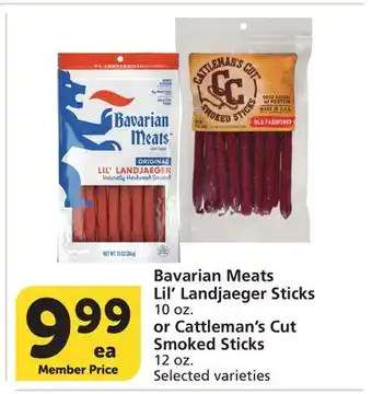 Vons Bavarian Meats Lil' Landjaeger Sticks 10 oz. or Cattleman's Cut Smoked Sticks 12 oz offer
