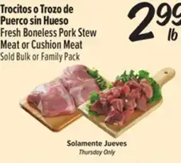El Super Fresh Fresh Boneless Pork Stew Meat or Cushion Meat offer
