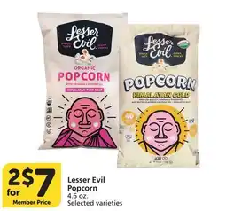 Vons Lesser Evil Popcorn offer