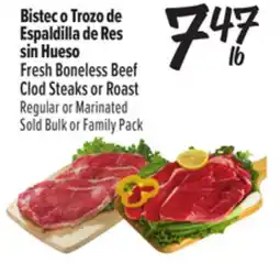 El Super Fresh Fresh Boneless Beef Clod Steaks or Roast offer