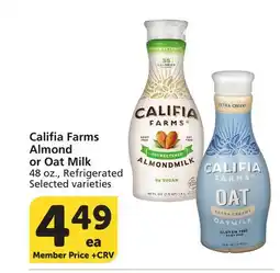 Albertsons Califia Farms Almond or Oat Milk offer