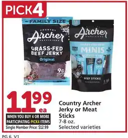 Albertsons Country Archer Jerky or Meat Sticks offer