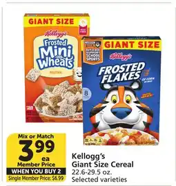 Albertsons Kellogg's Giant Size Cereal offer