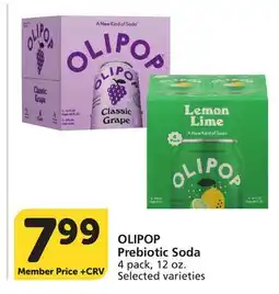 Albertsons OLIPOP Prebiotic Soda offer
