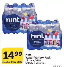 Albertsons Hint Water Variety Pack offer
