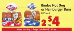 Vallarta Supermarkets Bimbo Hot Dog or Hamburger Buns offer